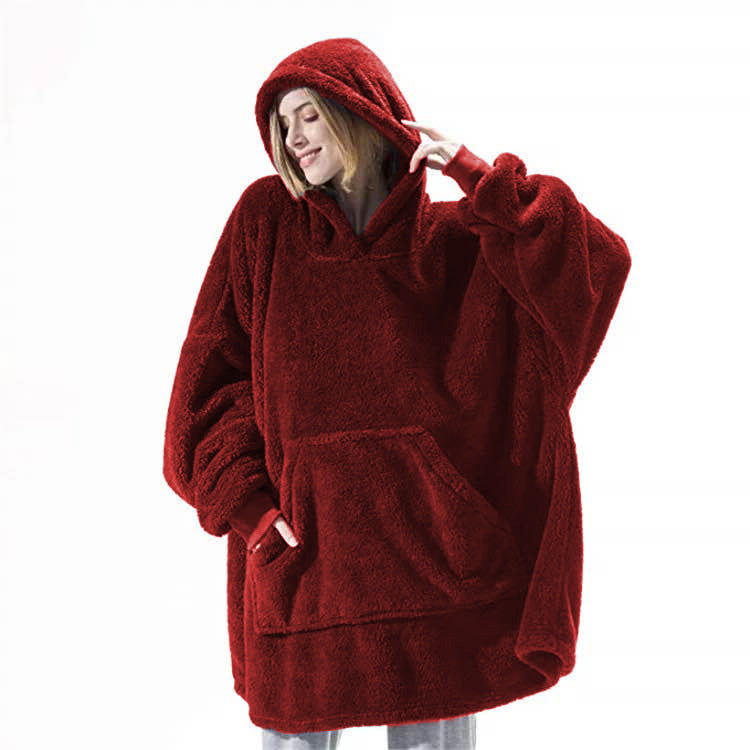 MAPLE hooded wearable blanket in Wine Red