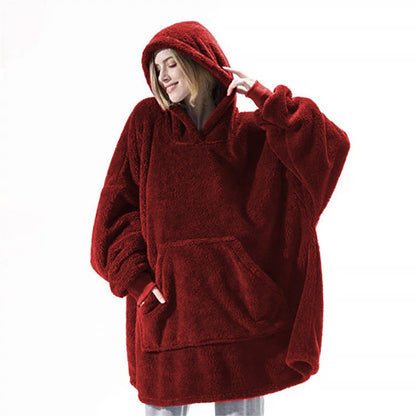 MAPLE hooded wearable blanket in Wine Red