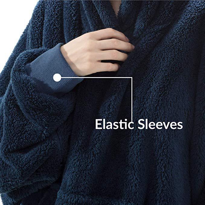 MAPLE sleeve with ribbed cuff, Navy Blue