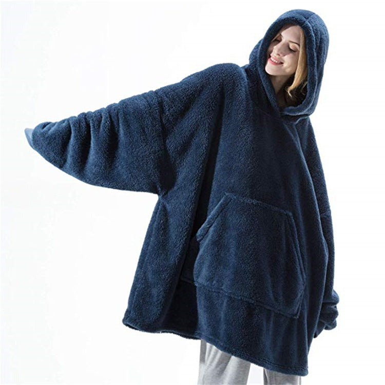 MAPLE hooded wearable blanket in Navy Blue