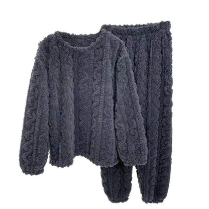 CLAIRE top and pants in Dark Gray, laid flat