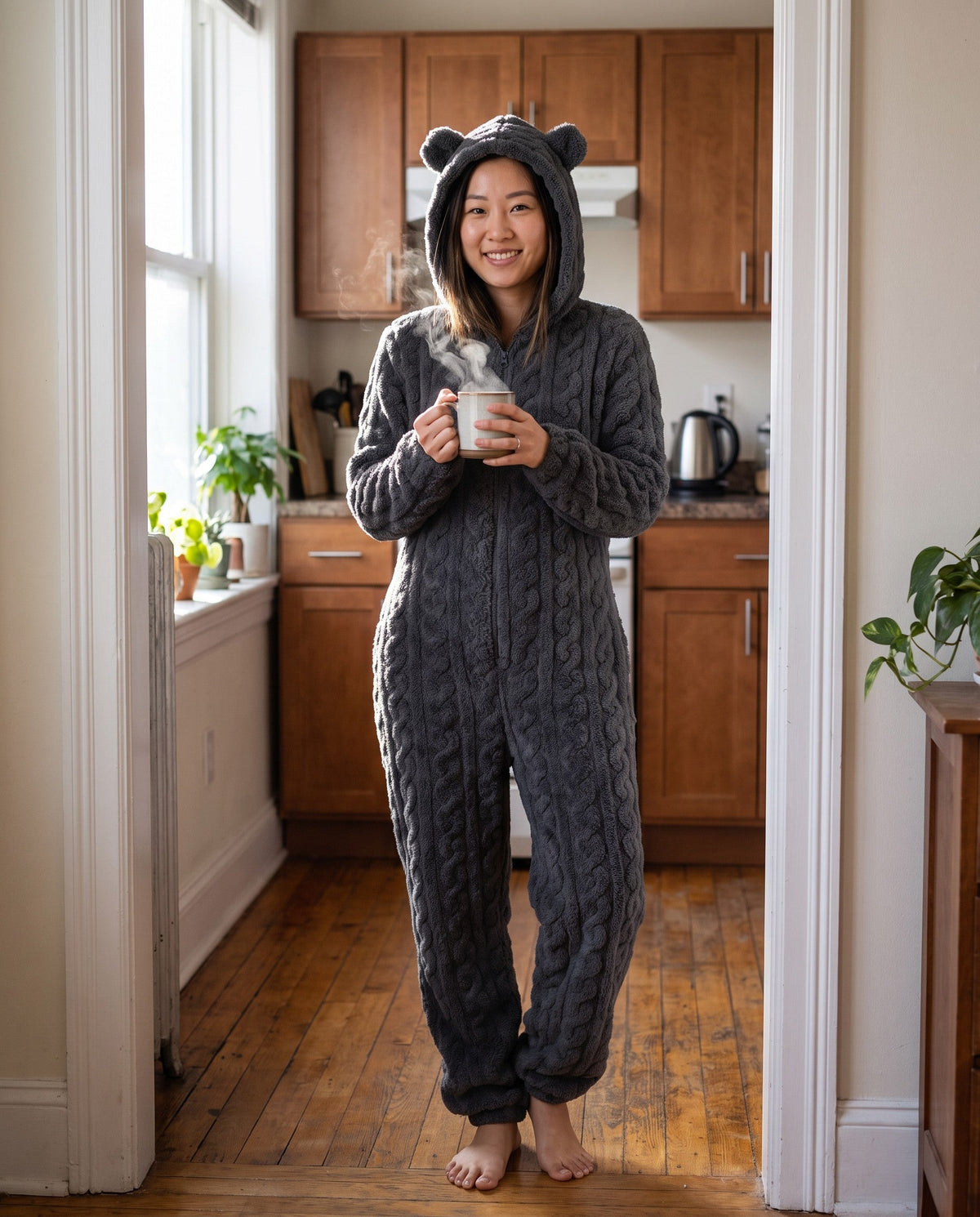 TEDDY onesie in Dark Gray